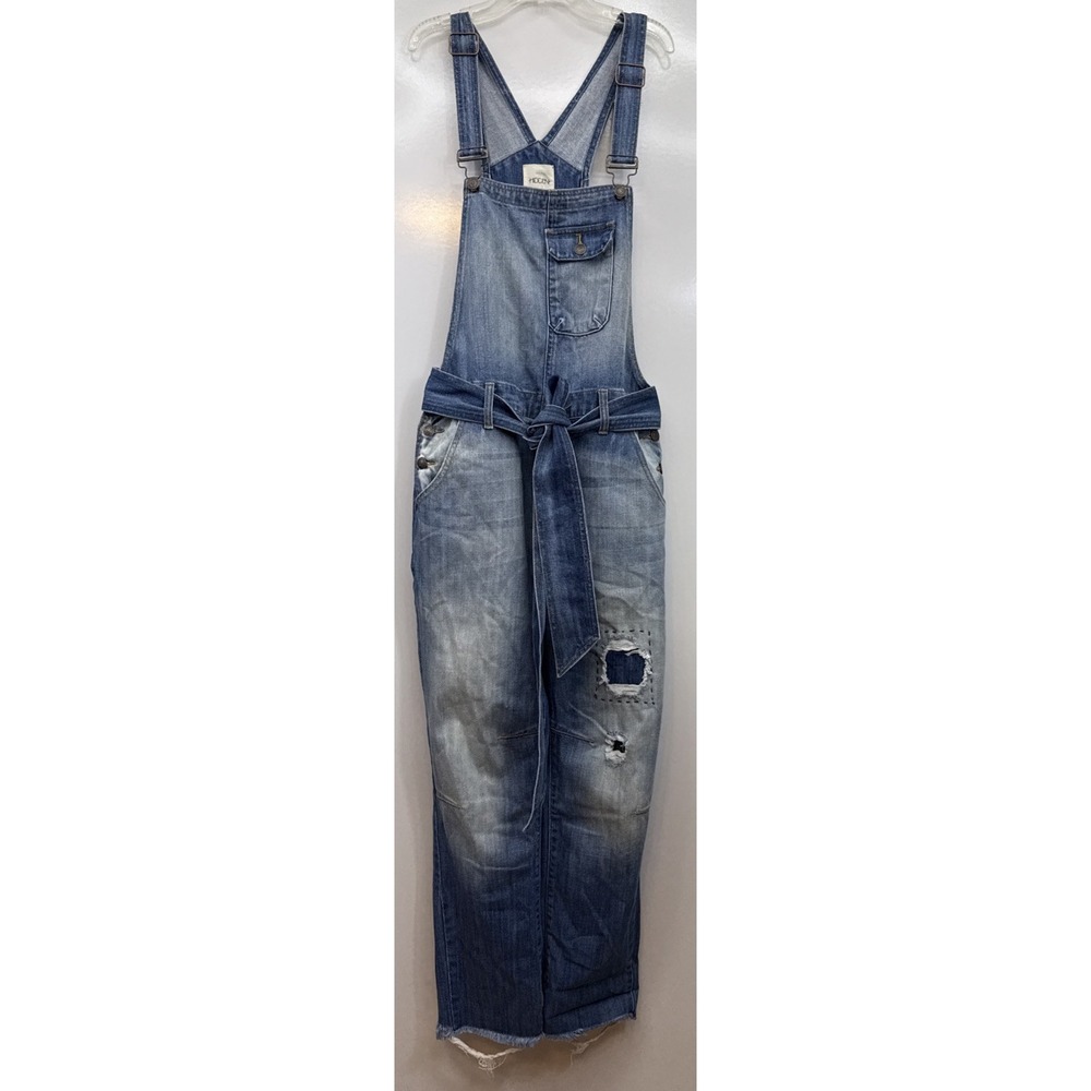 Hidden Jeans Dylan Overalls Womens M 100% Cotton Tie Waist Distressed USA